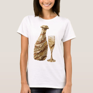Camiseta Prata Limpa VINHO DE OURO DE INVERNO Design Ousado