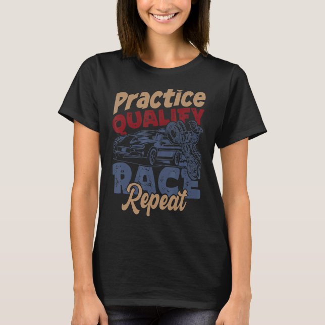Camiseta Prática de Carro de Fórmula Aberta Qualifica Aut (Frente)