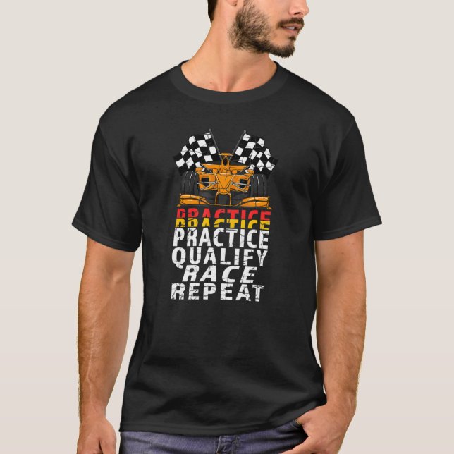Camiseta Prática de Carro de Fórmula Aberta Qualificado Rac (Frente)