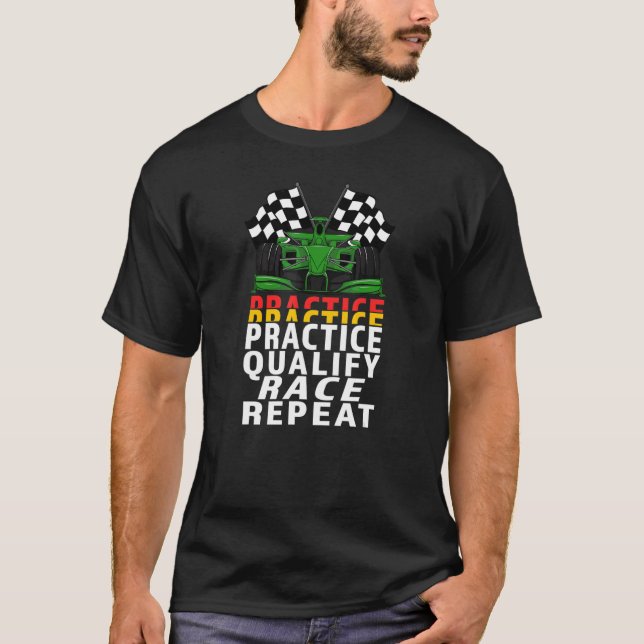 Camiseta Prática de Carro de Fórmula Aberta Qualificado Rac (Frente)