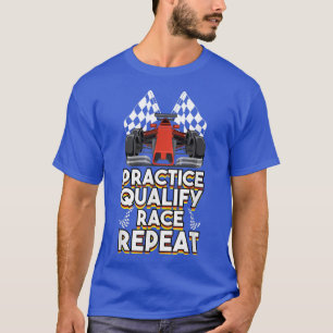 Camiseta Prática de Carro de Fórmula Aberta Qualificado Rac