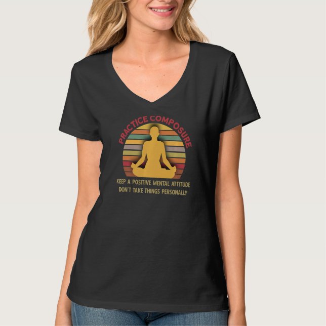 Camiseta Prática De Composição Atitude Mental Positiva Para (Frente)