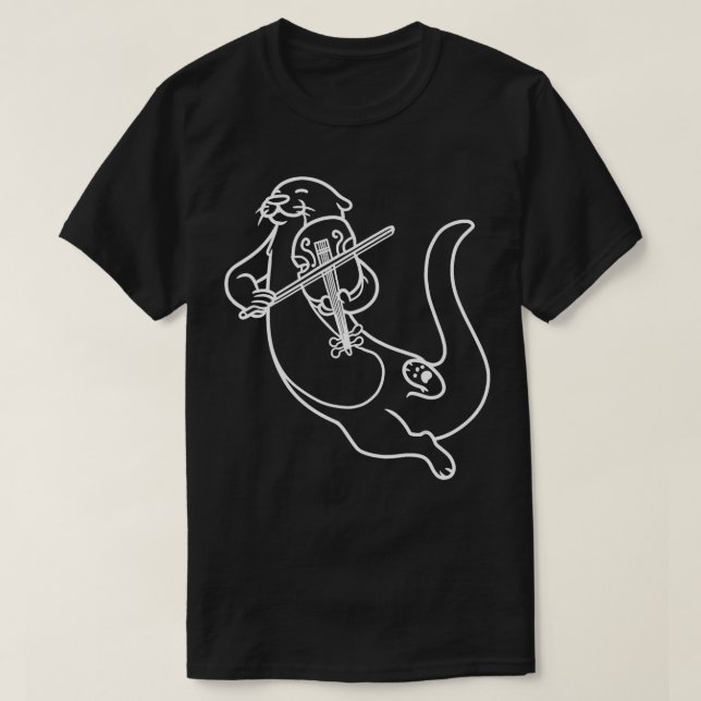 Camiseta Prática Musical Violinista Otter Tocando Violin Vi (Frente do Design)