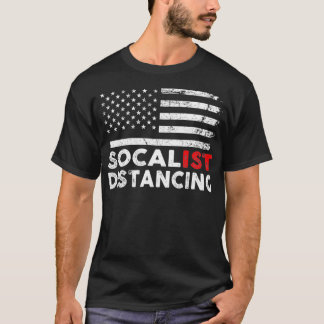 Camiseta Prática Socialista Distorcendo Engraçado Anti-Soci