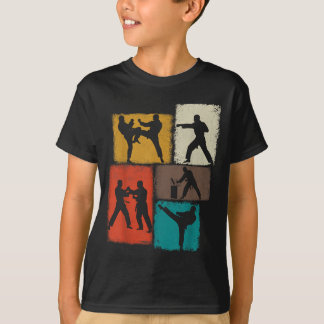 Camiseta Praticante de Taekwondo Colagem Homens Crianças Tr
