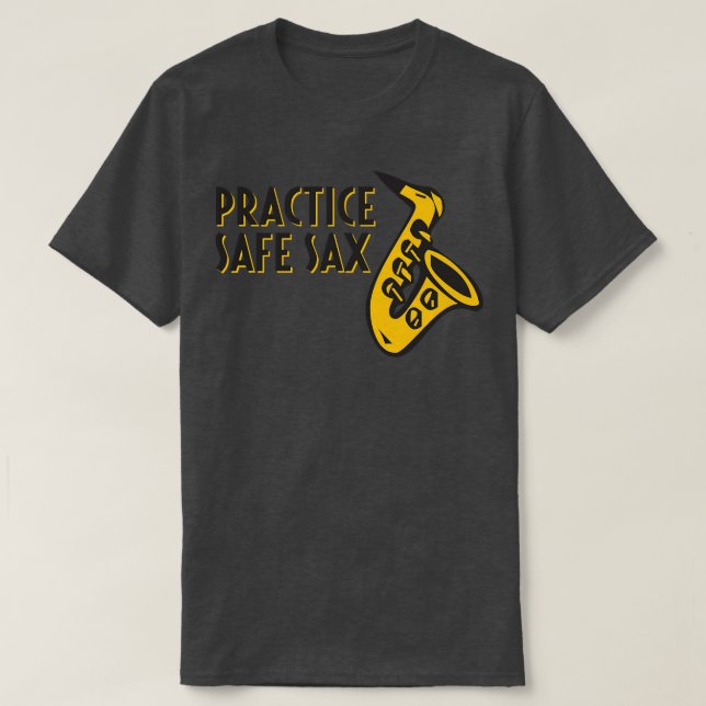 Camiseta Praticar Sax Seguro (Frente do Design)