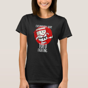 Camiseta Prato de comida asiática tofu vegano luta lutador