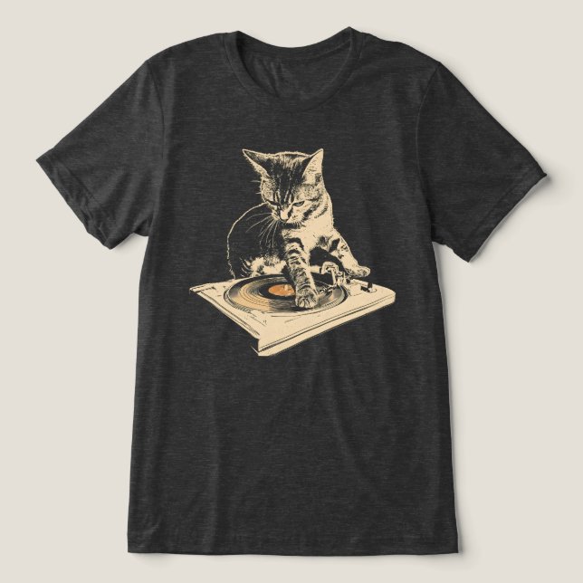 Camiseta Prato de Vinil do DJ Gato (Design frontal)