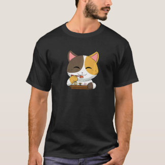 Camiseta Pratos Japoneses Asiáticos Comida Sushi Suhsi Gato