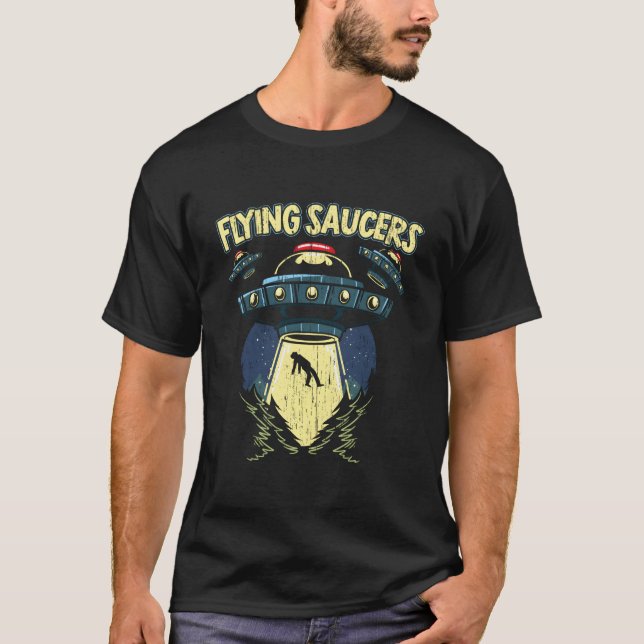 Camiseta Pratos Voadores Abdução Ovni Crente Extraterrestre (Frente)
