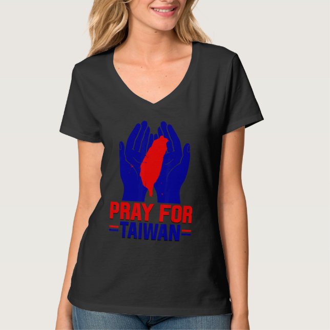 Camiseta Pray For Taiwan Love Taiwan Support Taiwanese Flag (Frente)