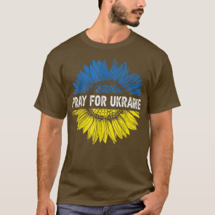 Camiseta Pray For Ukraine Sunflower Ukrainian Flag Stand Wi