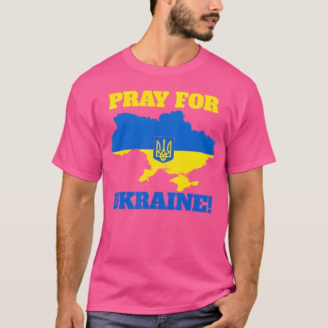 Camiseta Pray For Ukraine Support Ukraine Map Patriotic gif (Frente)