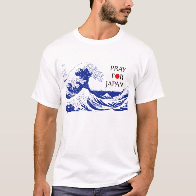 Camiseta Pray para Japão Hokusai (Frente)