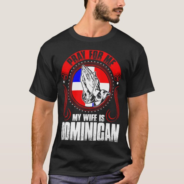 Camiseta Pray para mim que minha esposa é engraçada (Frente)
