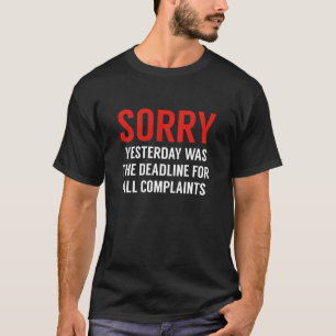 Camiseta Prazo de reclamação