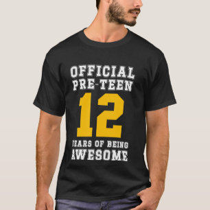Camiseta Pré-Adolescente Oficial, 12 Anos De 12 Incrível