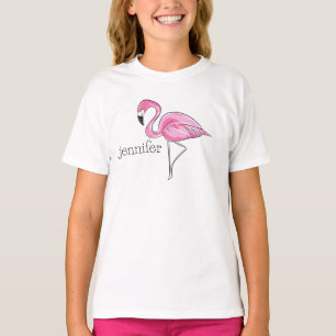 Camiseta Pré-disquete Flamingo Rosa Personalizado