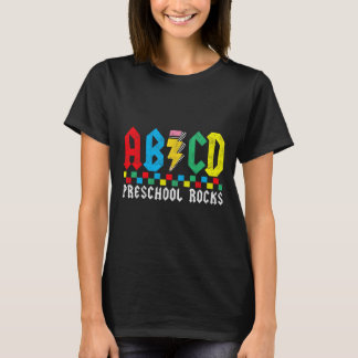 Camiseta Pré-escola Abcd Roca Primeiro Dia Professora Pré-k