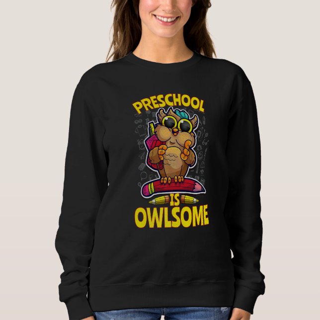 Camiseta Pré-escola é Owlsome Volta às Aulas Professor de C (Frente)