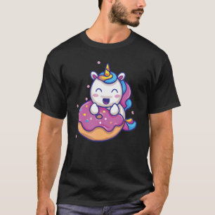 Camiseta Pré-escola feliz do Unicórn rosquinha