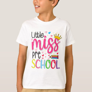 Camiseta Pré-escola Little Miss De Volta à Escola Meninas P
