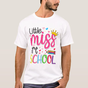 Camiseta Pré-escola Little Miss De Volta à Escola Meninas P
