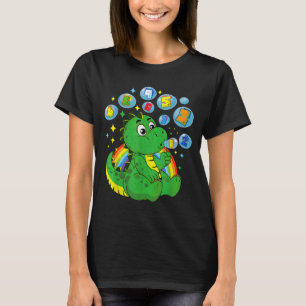 Camiseta Pré-escola Número Dia Crianças Matemática Dinossau