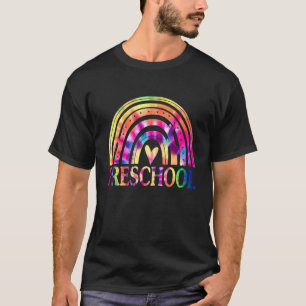 Camiseta Pré-Escolar Arco-Íris De Volta Ao Professor Escola