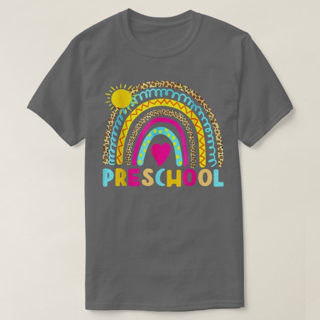Camiseta Pré-Escolar Arco-Íris De Volta Para Professores Ga (Frente do Design)