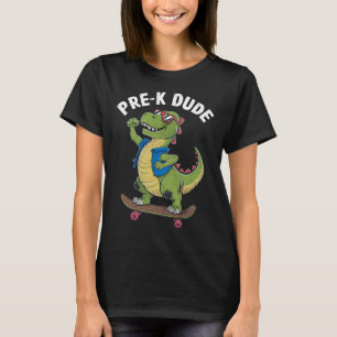 Camiseta Pré-escolar Dude Dinossauro Skate Kids Jardim de I