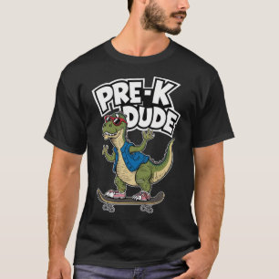 Camiseta Pré-escolar Dude Dinossauro Skateboarding Crianças