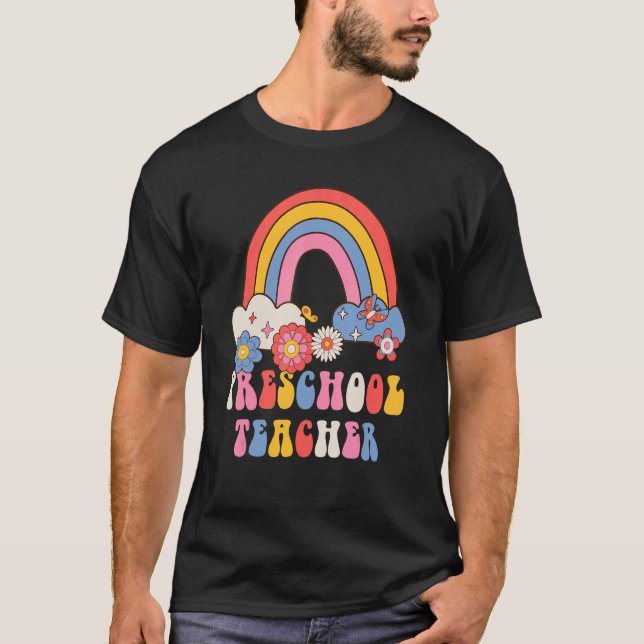 Camiseta Pré-Escolar Escola de Professores Retro Groovy Flo (Frente)