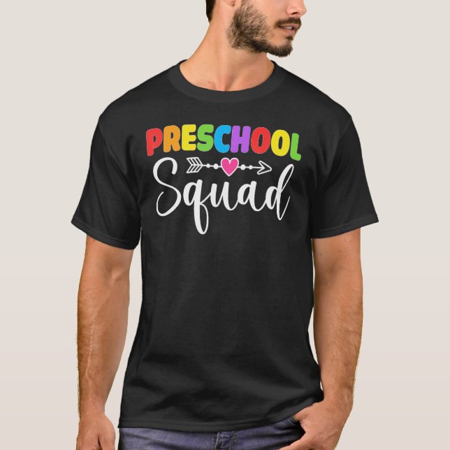 Camiseta Pré-Escolar Esquadrão Pré-K Professora Equipe De V (Frente)