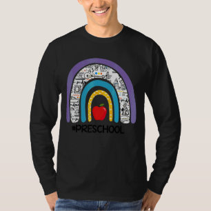 Camiseta Pré-Escolar Rainbow Apple De Volta Ao Professor Es