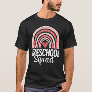 Camiseta Pré-Escolas Boho Rainbow Happy First Day Team Pres