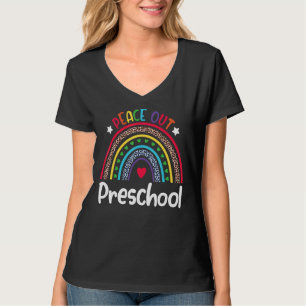 Camiseta Pré-Escolas De Paz De Leopard Rainbow No Dia Passa