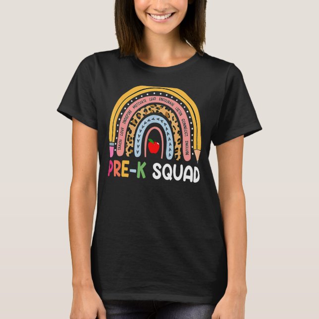 Camiseta Pré-Escolas K Esquadrão Pré-Escolar Professor Arco (Frente)