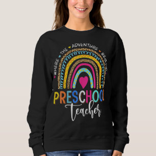 Camiseta Pré-Escolas Leopard Rainbow Onde Começa A Aventura