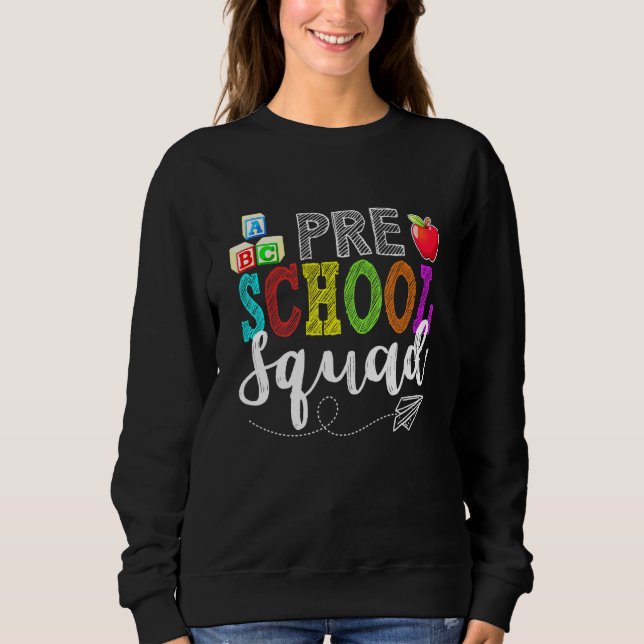 Camiseta Pré-Escolas Professores do Esquadrão pré-K Equipe  (Frente)
