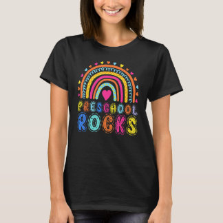 Camiseta Pré-Escolas Rocks Rainbow Girls Professora Hello P
