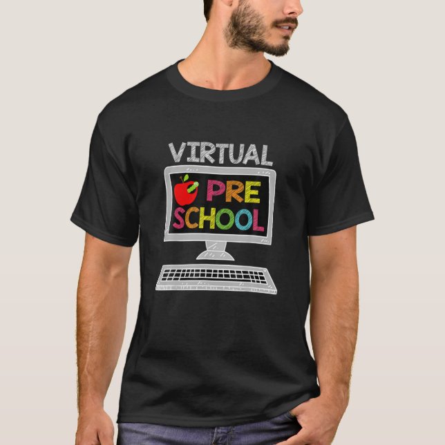 Camiseta Pré-Escolas Virtuais - Aprendizado À Distância De  (Frente)