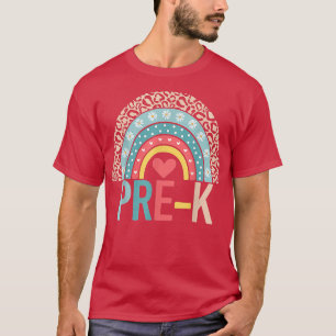 Camiseta Pré-K Arco-Íris De Volta Para Professores