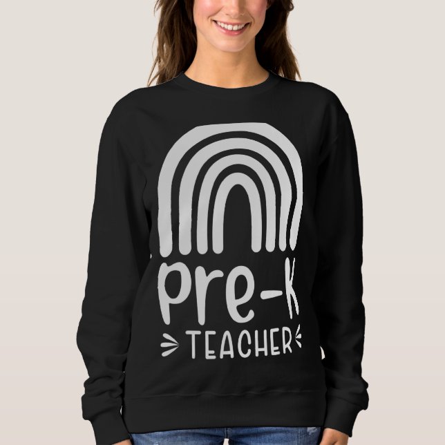 Camiseta Pré-K Arco-Íris Idosos Crianças Pré-Escolares (Frente)