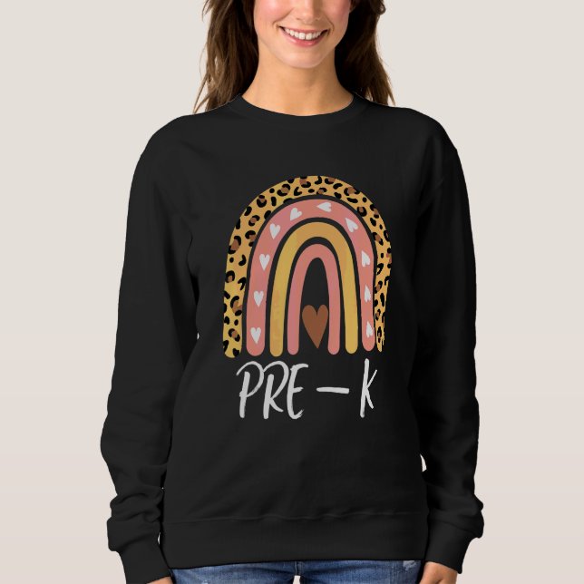 Camiseta Pré K Boho Arco-íris Professor Aluno Equipe 1º Dia (Frente)