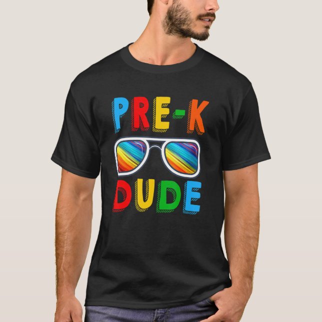 Camiseta Pré-K Cara De Volta À Escola Primeiro Dia Da Pré-E (Frente)