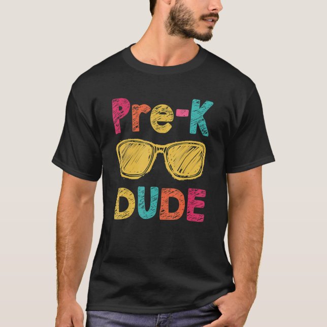Camiseta Pré-K Cara De Volta À Escola Primeiro Dia Da Pré-E (Frente)