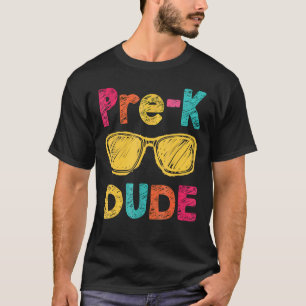 Camiseta Pré-K Cara De Volta À Escola Primeiro Dia Da Pré-E
