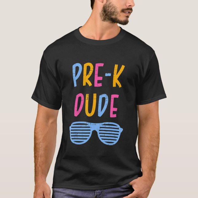 Camiseta Pré-K Cara De Volta À Escola Primeiro Dia Da Pré-E (Frente)