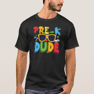 Camiseta Pré-K Cara De Volta À Escola Primeiro Dia Da Pré-E